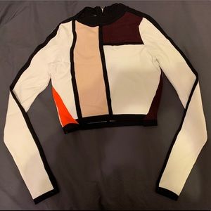 Color Block Modern Crop Top